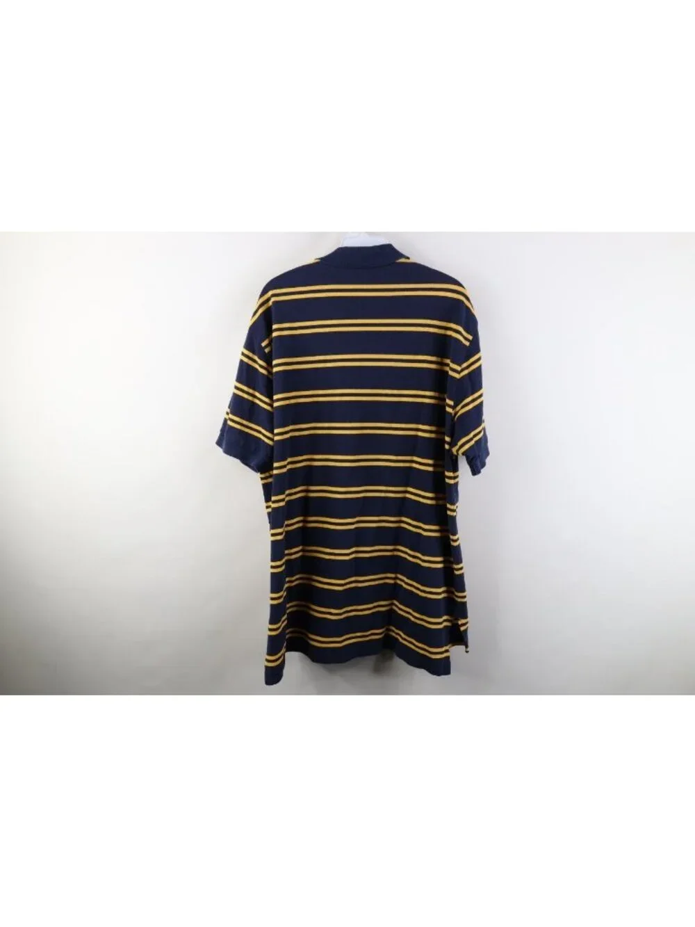 Vintage 90s Ralph Lauren Mens XL Faded Striped Color Block Knit Golf Polo Shirt